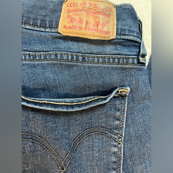 Levi Curvy Bootcut Jeans Women's 32x30 Blue Medium Wash Western Cowgirl Rodeo - Picture 7 of 9